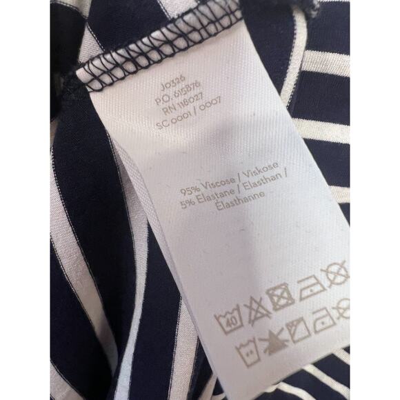 Boden Short Sleeve Dress Navy Blue With White Stripes Size 10R Easy Comfy - Picture 4 of 8